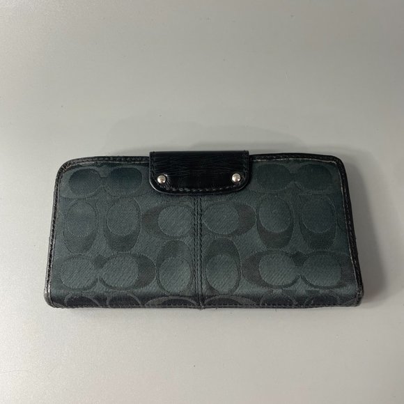 Coach Accordion Black Signature C Bifold Long Wallet - Picture 4 of 15
